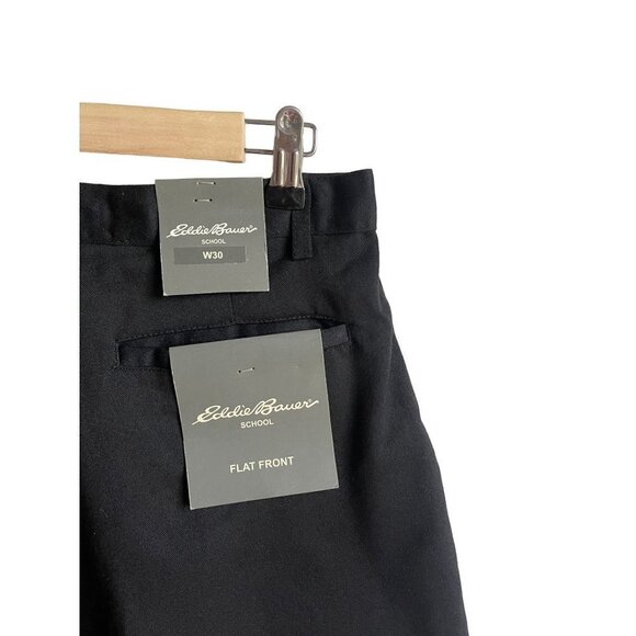 New! Eddie Bauer Uniform School Black Chino Shorts Flat Front Size W30 MSRP $32 - Picture 6 of 6